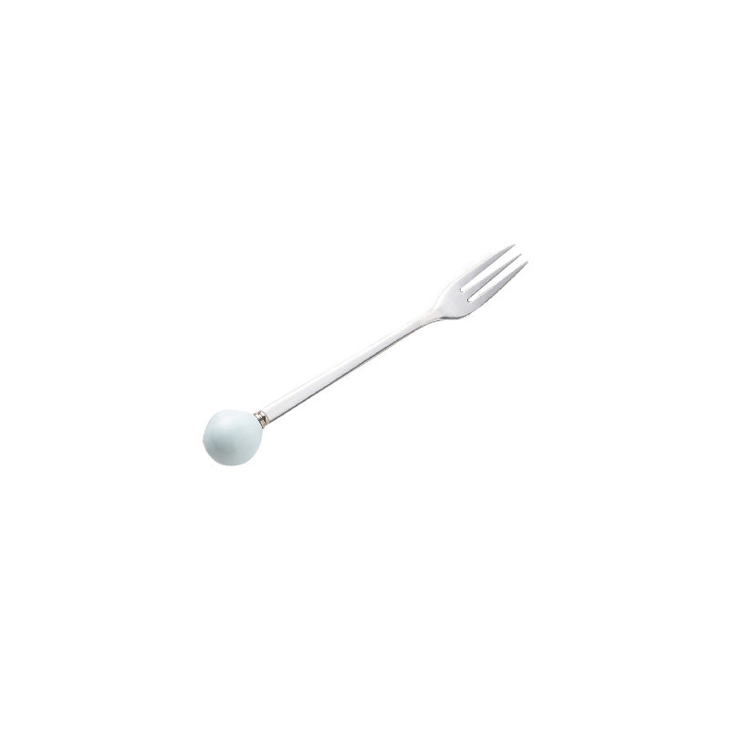 New arrival cream style ceramic fruit fork jar set creative cheese storage jar good-looking ball fruit fork spoon wholesale