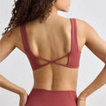 Fashion cross-border nude yoga clothes for women, tight-fitting, quick-drying yoga bra, outdoor running fitness clothes, sports suit
