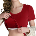 cross-border women's fashion solid color padded bralette top - versatile layering, loungewear, and everyday wear - crew neck short sleeve tank top