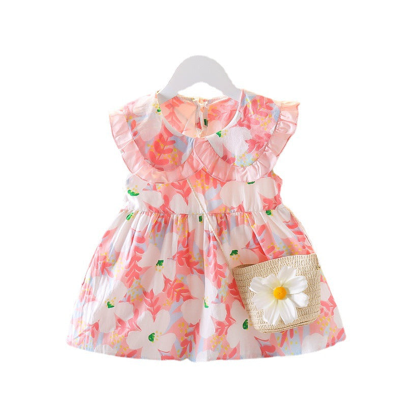 Girls' sleeveless dress -  summer new arrival - stylish floral print dress for toddlers and young children - korean style summer outfit
