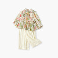 Girls' chiffon outfit set - autumn  collection: korean & japanese style floral print, long sleeve baby clothes wholesale