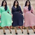 African women's clothing ebey   european and american foreign trade plus size new fresh sweet v-neck pleated skirt
