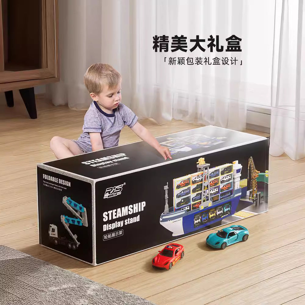 Extra-large ship kids toy set - deluxe cruise liner transporter with container cars - new cross-border product