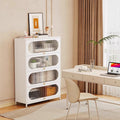 Steel bookcase french style home with door dustproof children's multi-layer iron art flip-top bookshelf living room storage rack