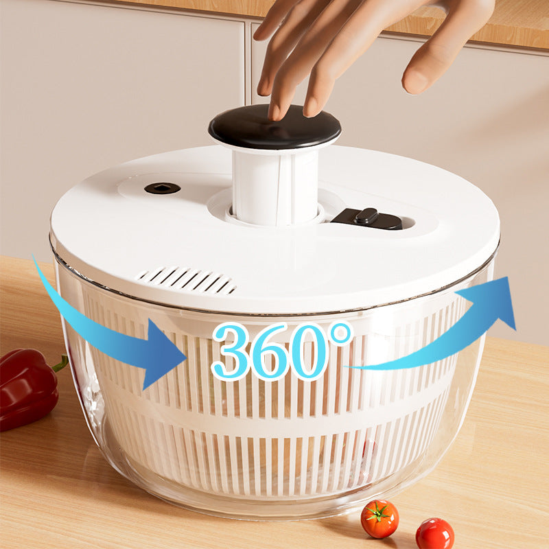 Multifunctional press dehydrator for home vegetable salad drying dehydrator large capacity rotate drain basket vegetable basin