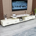 Tempered glass extendable tv stand & coffee table set - minimalist modern european style for small apartments - home living room tv cabinet