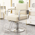 White leather [electroplated silver disc]