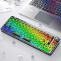 Wolf spider f68 mechanical keyboard - transparent, bluetooth/wireless tri-mode, rgb, customizable, hot-swappable - cross-border amazon/ebay