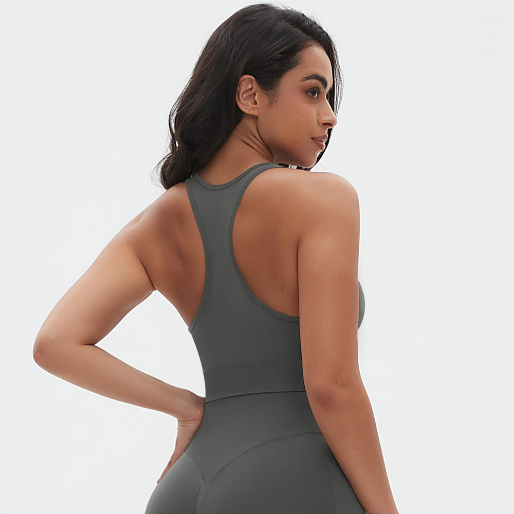 European and american seamless yoga wear sexy backless sports bra breathable push-up yoga bra running fitness tank top for women