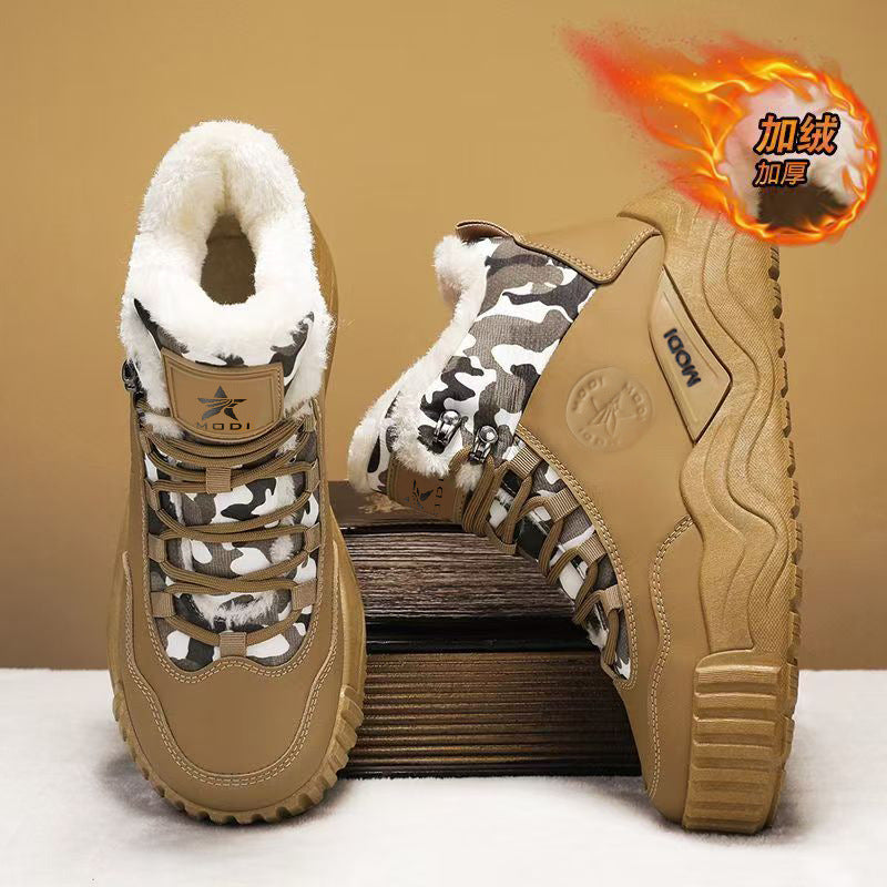Northeastern snow boots for men winterfleece-linedthickenedheattech two-cotton shoes for men minus 40 degrees cold-proof boots waterproof outdoor