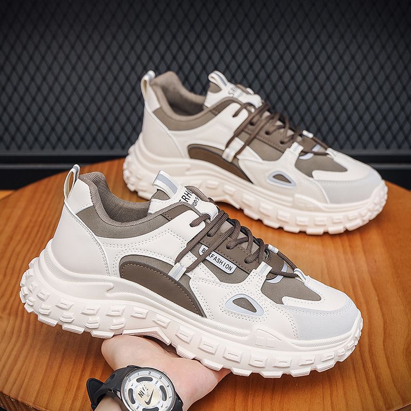 Popular men's shoes 2025new arrivalwintereasiest for matchcasual heightening small white sports hong kong style dad ins trendy shoes