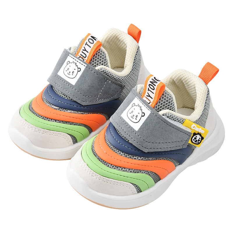 Caterpillar boys' spring/autumn first walker shoes, 0-1-3 years old toddler functional shoes, infant soft sole breathable baby girl shoes