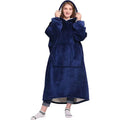 Thickened nightgown fleece lazy pullover tv blanket flannel pajamas hooded long120cm150cm