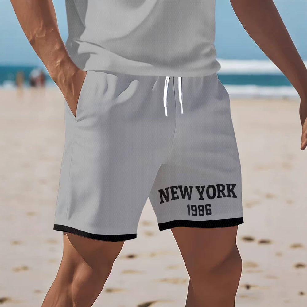 hot-selling men's polo shirt set, new summer two-piece casual short-sleeve and shorts set, dropshipping available