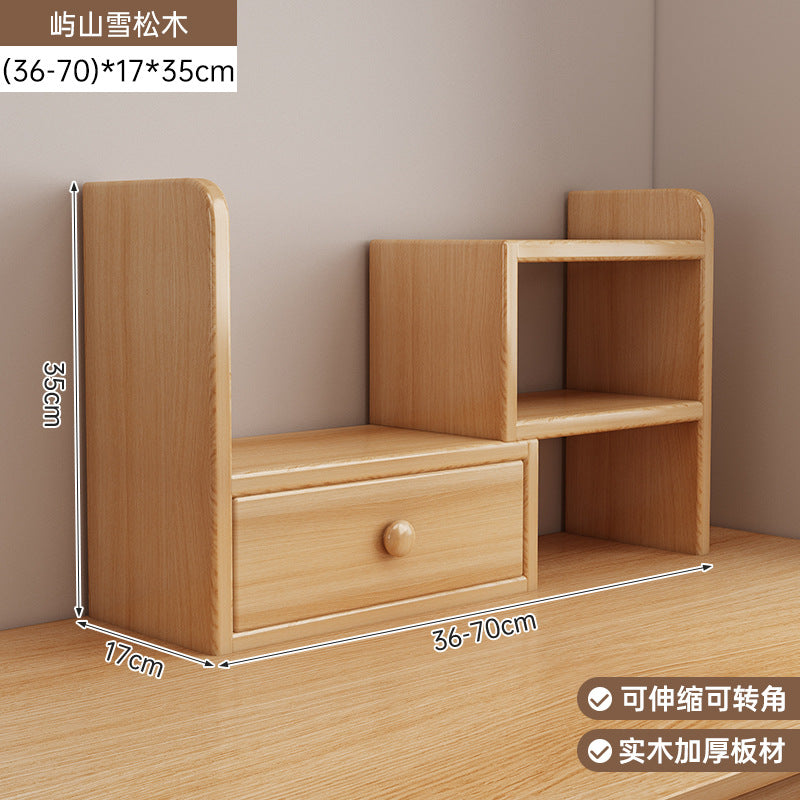 Solid wood core desktop bookshelf dormitory desktop storage office station storage simple corner multi-layer telescopic bookcase