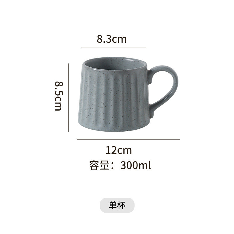 Japanese retro exquisite afternoon tea latte art striped coffee cup and saucer ceramic set - perfect for office milk and breakfast
