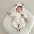 Infant winter fleece-lined thickened clothes baby outing romper newborn winter cotton-padded jumpsuit outerwear