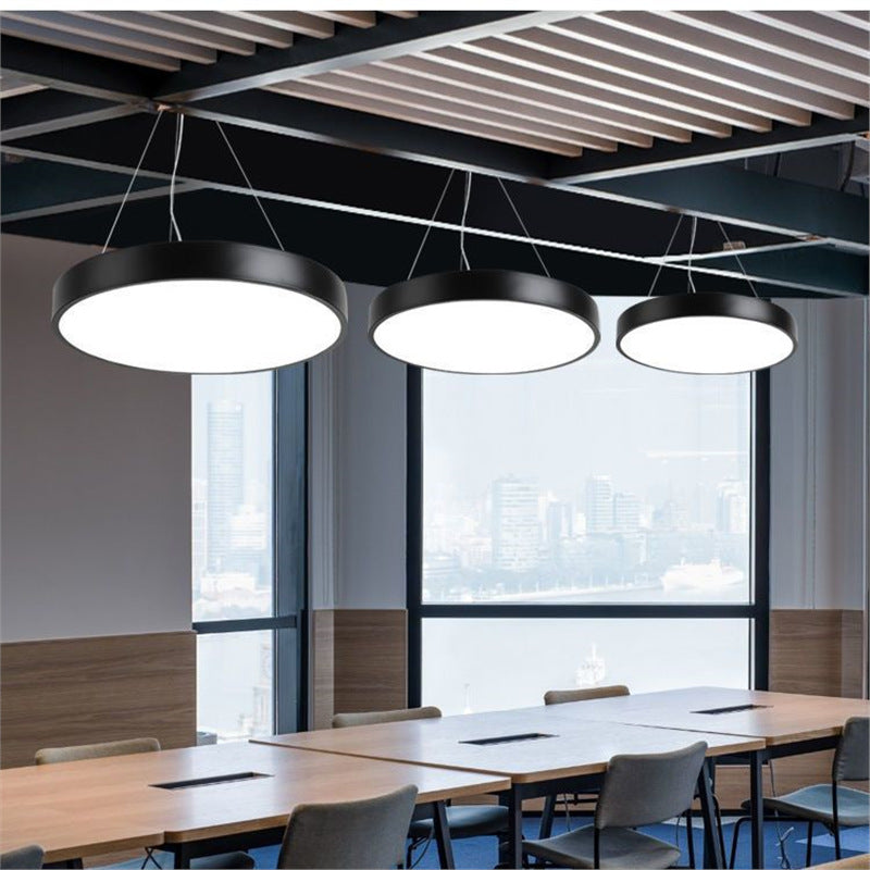 Led round pendant light barber shop lamp office ceiling light hanging wire light bar counter light live stream industrial style lighting fixture