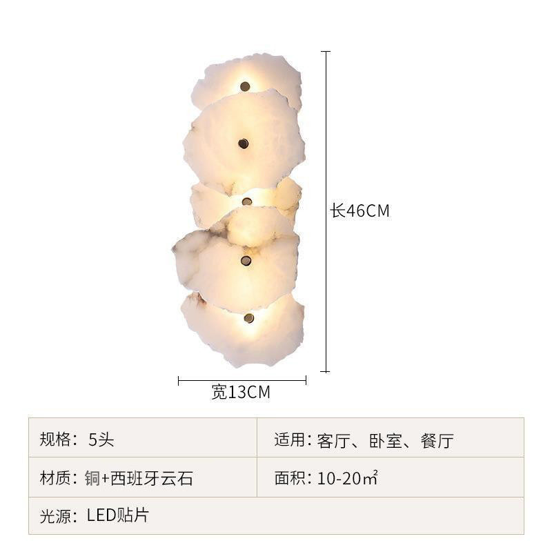 accessible luxury designer marble wall lamp bedside postmodern casual bedroom living room background atmosphere lamp