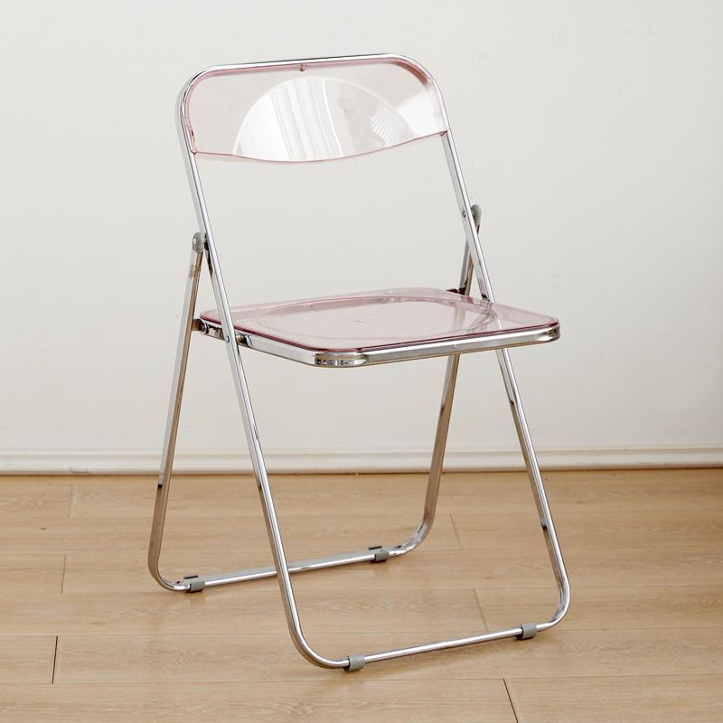 Casual foldable chair transparent crystal photo chair scandinavian acrylic fashion popular makeup stool backrest dining chair