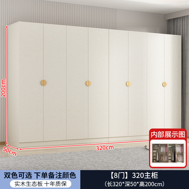 Solid wood double door cream style wardrobe bedroom for home modern casual multifunctional assembly wardrobe double door wardrobe