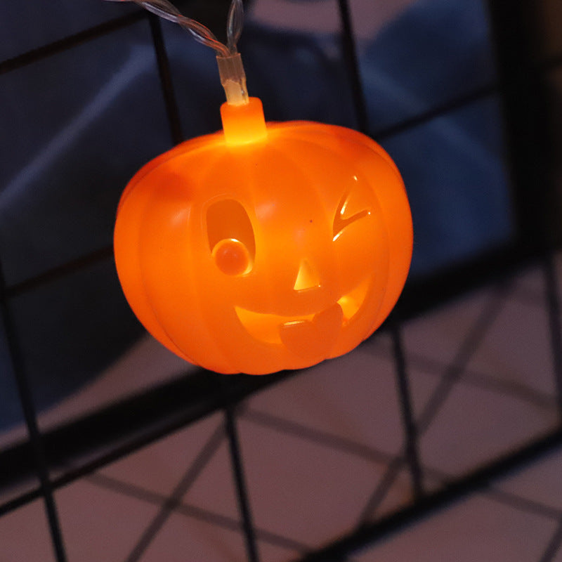 's new LED Halloween pumpkin decorative light string, ghost festival atmosphere decoration ghost LED battery box light string