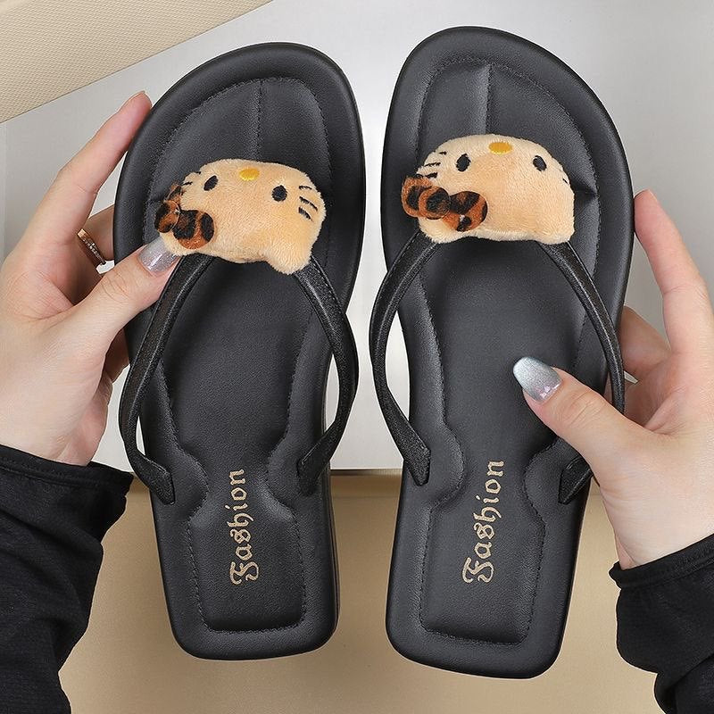 Summer cartoon flip flops women 2026new arrivalcute cartoon casualeasiest for matchskirtnon-slip flip flops women summer