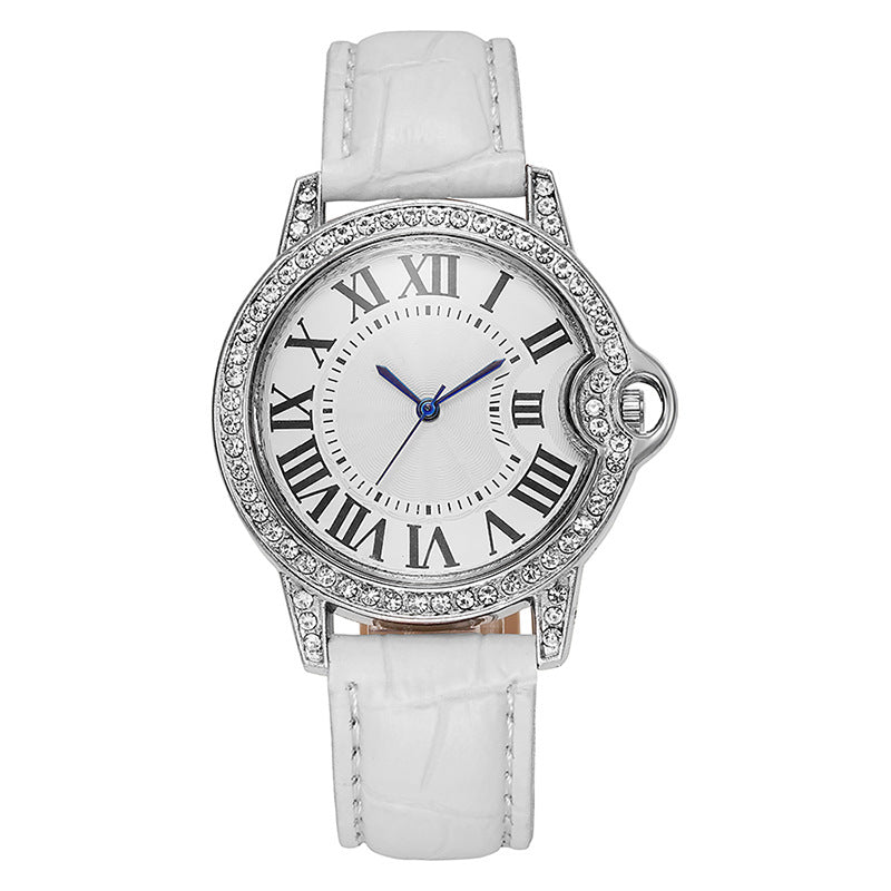 2025 new fashion diamond-studded women's watch with leather strap - quartz wristwatch, direct from manufacturer, ready to ship, dropshipping available