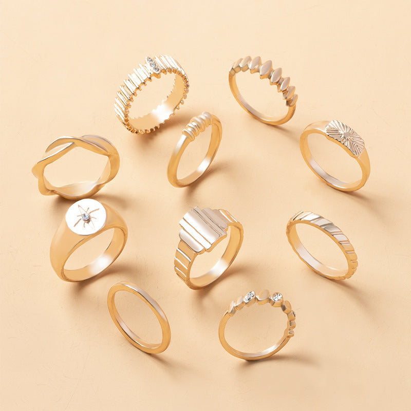 Customized rings retro diamond jewelry ring set women's niche high-end accessories men's light luxury hand jewelry