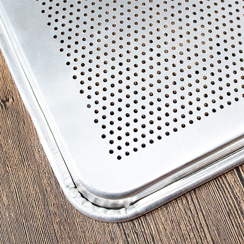 Commercial aluminum alloy rectangular oven baking pan, non-stick anodized, perforated bread cake baking tray, 60*40 cm