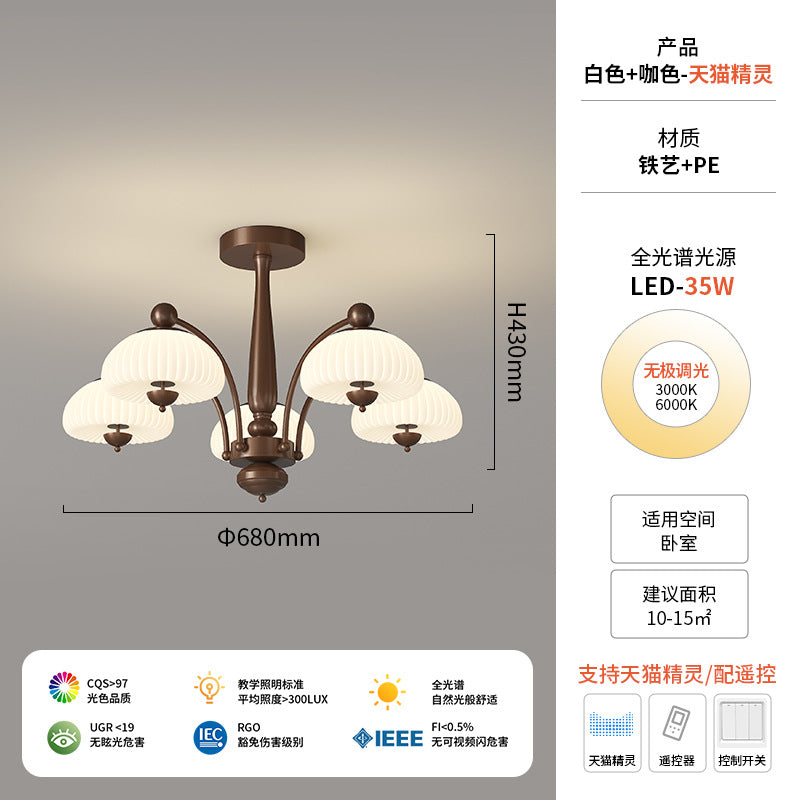 Vintage French medieval style living room chandelier bedroom study American 2025 new full spectrum eye protection hall lamps