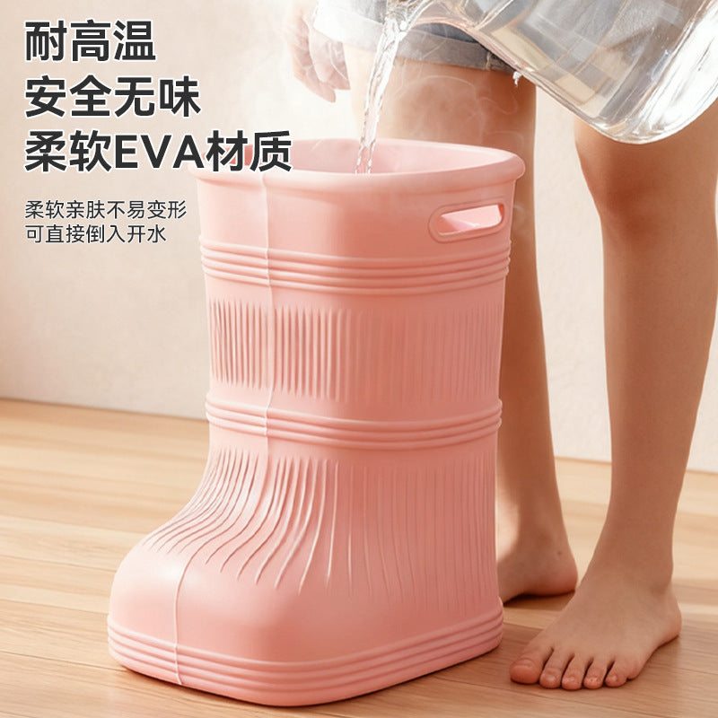 Insulated foot soak bucket - constant temperature, water-saving, eco-friendly, safe, durable, over-the-calf, slim, deep foot bath boot