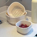 Double-layer new arrival drain vegetable basket fruit plate fruit living room plastic vegetable basket basket for home kitchen thickened