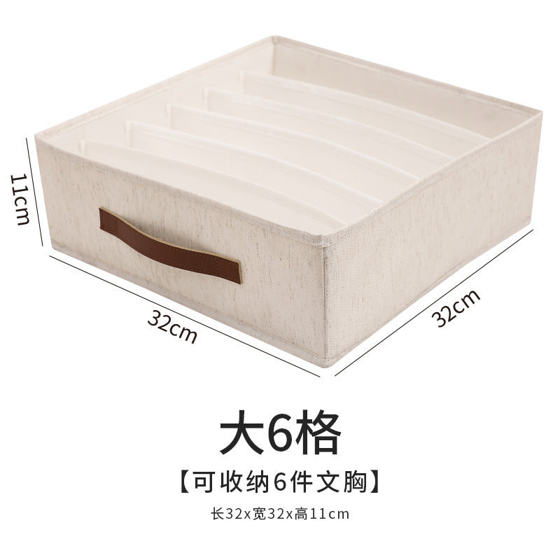 Household Foldable Tianshan Hemp Underwear Panties Socks Storage Box Multifunctional Drawer Dormitory Classification Storage Box