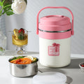 Stainless steel double-layer insulated lunch box, insulated lunch bucket, canteen food carrier, office worker meal delivery, multi-layer food container, gift