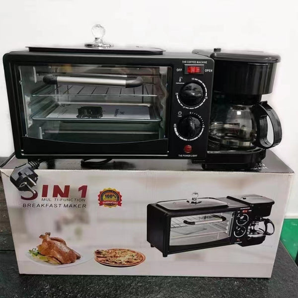 Foreign trade multi-functional breakfast machine household frying three-in-one coffee machine oven toaster toaster