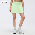 Luxtre new water-cooled cooling stretch fashion pleated skirt with double-layer anti-exposure three-quarter length sports skort dk383