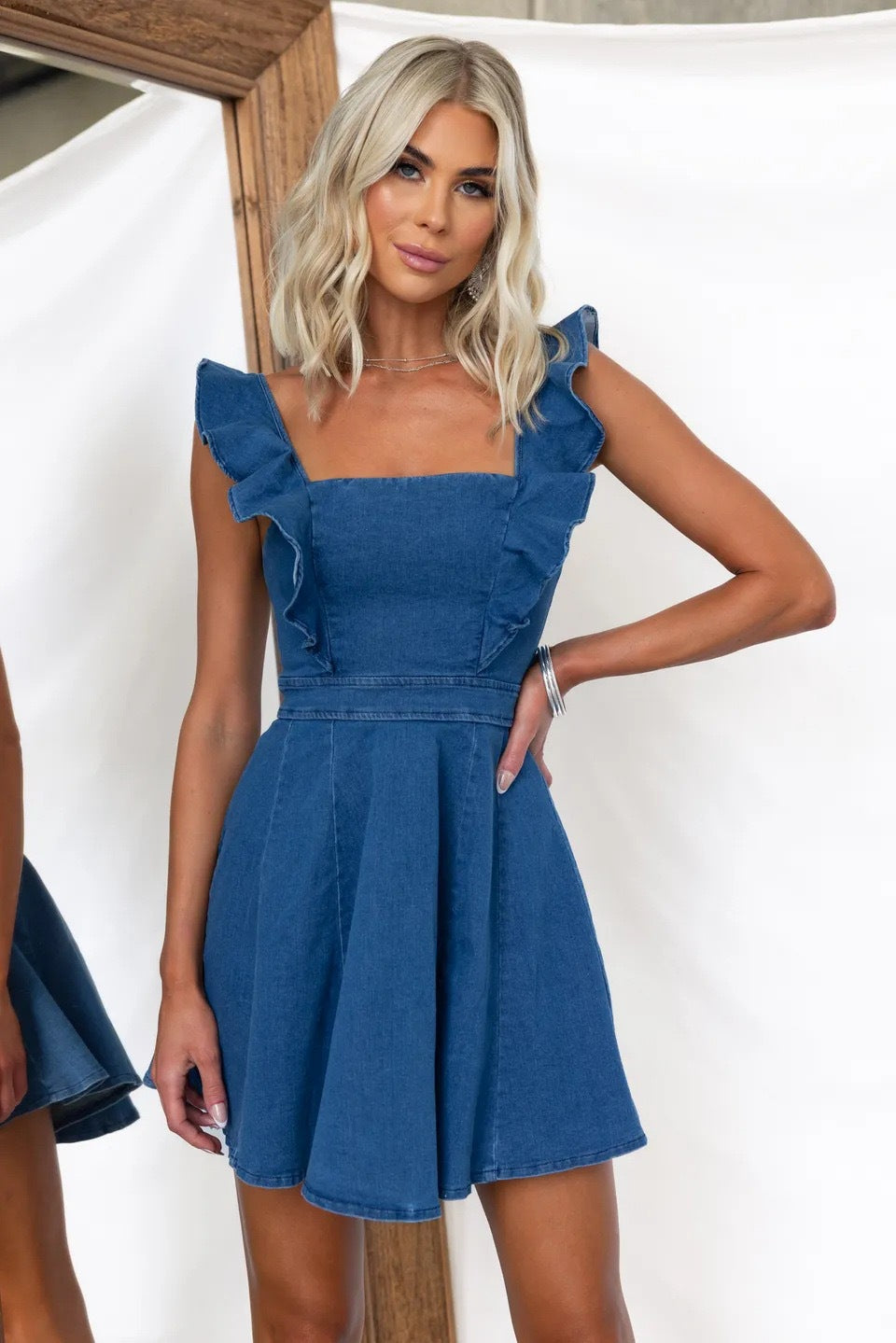Amazon fashionexport cross-border independent station women's summerfashioncasualfashionbackless denim dress