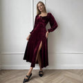 Velvet dress women's spring and autumn clothing  new french retro waist slimmingelegant hepburn style little black dress