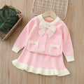 Girls' sweater cardigan set - new autumn  collection - chanel-inspired two-piece outfit for little girls