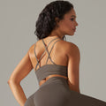 New arrival cross-border fashionpure color beautiful back high elastic yoga clothes four-piece set running sports bra fitness yoga pants for women