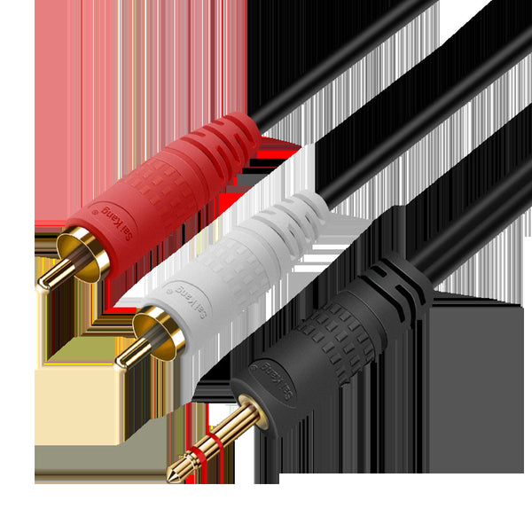 Customized audio cable one point two 3.5mm to double lotus head electric piano cable computer speaker guitar sound cable