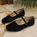 plus size suede flats women's  new square toe one-strap wedge mary jane shoes ballet shoes wholesale