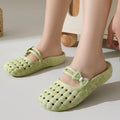 New arrivalsummer women's hole cut out women's shoes non-slip sandals flats beach shoes plaidoutwear lightweight toe shoes