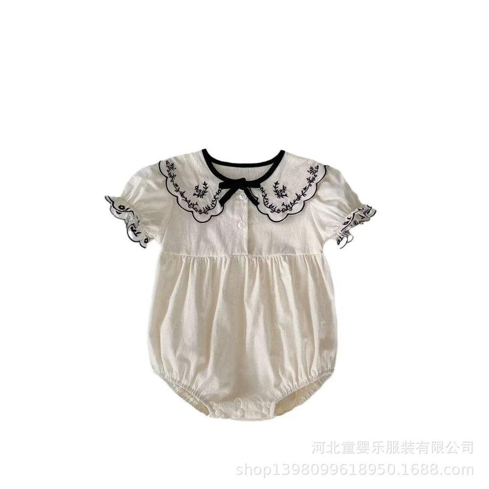 Summer lightweight bodysuit baby clothes super cute romper newborn onesie full month celebration 100-day banquet summer outfit