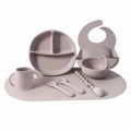 hot-selling kids' silicone dinnerware set, baby food feeding utensils 8-piece set, infant feeding supplies wholesale