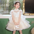 Girls' high-end dresses, cross-border foreign trade, new large skirt flower girl wedding dress, host piano performance, gorgeous in stock
