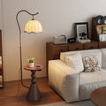Living room floor lamp, high-end light luxury style shelf next to the sofa, american retro bedroom bedside counter lamp all in one