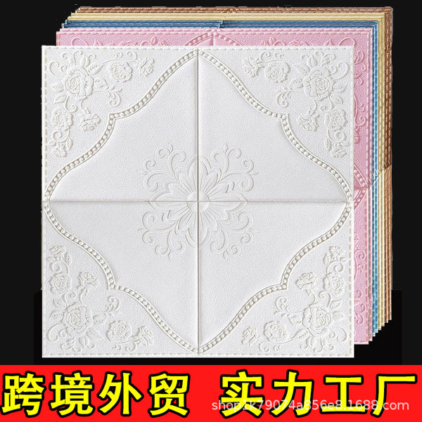 Wallpaper self-adhesive ceiling roof ceiling shed decoration warm bedroom 3d three-dimensional wall sticker background wall waterproof and moisture-proof