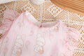 Summer baby flutter sleeve romper - adorable cartoon bunny onesie for sweet baby girls, perfect for newborn milestone photos and outdoor wear